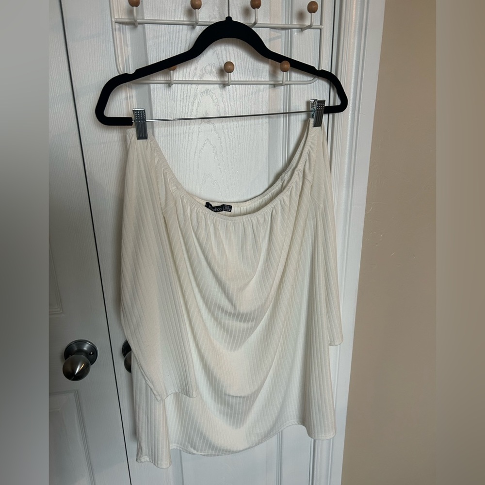 Boohoo ribbed off shoulder top